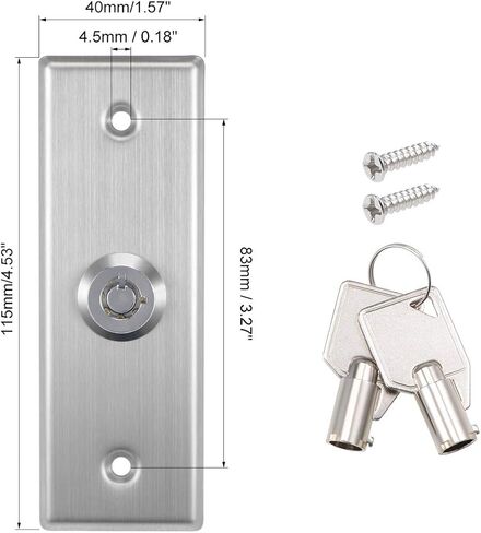 uxcell مفتاح مفتاح قفل القفل On-Open Door Lock إصدار باب الطوارئ SPST للتحكم في الوصول مع مفتاحين in Saudi Arabia