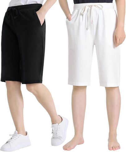 Weintee Women's 12 Inch Inseam Bermuda Shorts with Pockets in Kuwait