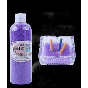 Magic Ashtray Sand,Smokeless Outdoor Ashtray with Ash Tray Sand - Instant Smoke Adsorption, Clean Ashtray, Reduce Second-Hand Smoke, Prevent Soot Falling,Air Freshener(140g) (Purple)