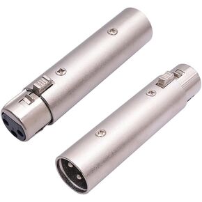 Professional Converter Adapter Male to Female Adapter XLR Female to Male Microphone Audio Converter 2pcs XLR Adapter XLR Zinc Alloy Shell 3 Pin Female Cable Adapter Audio Microphone Adapter