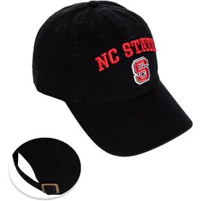 Desert Cactus NC State North Carolina State University University Baseball Hat NCSU Wolfpack Brimmed Embroirderd Hats Cap Adjustable Cloth Strap Adult (Style E1) Black