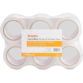 Staples 504402 Moving & Storage Packing Tape 2.83-Inch X 54.6 Yds Clear 6/Rolls
