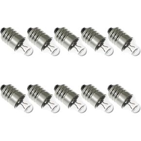 RLECS 10PCS E10 Spotlight Penlight Bulb 2.5V0.3A Miniature Screw in Lighting Bulb Screw in Head Flashlight Head for Home Experiment Circuit Electrical Testing Accessories