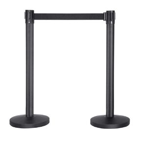 Yaheetech Belt Stanchion Queue Barriers Security Pole Posts Crowd Control Stanchion with 6.5FT Retractable Belt Stanchion Set, 2-Pack