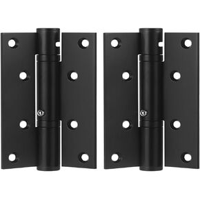 4 Inch Automatic Closing Spring Loaded Hinges Adjustable Tension for Invisible and Garage Door (Black 2 Pack)
