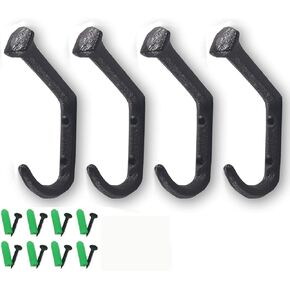 Tinsow Wall Mount Coat Hanger Hooks Rustic Farmhouse Cast Iron Towel Hanger (4)
