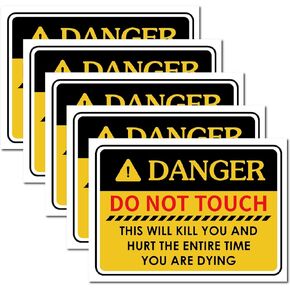 CRASPIRE Danger Do Not Touch This Will Kill You Warning Sign Stickers 9.8" x 6.9" Vinyl Safety Decal Unlimited Labels Adhesive Electrical Shock Hazard High Voltage Electrocution Waterproof Window Door