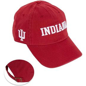 Desert Cactus Indiana University Baseball Hat Hoosiers Bloomington Brimmed Embroirderd Hats Cap Adjustable Cloth Strap Adult (Style I1) Red