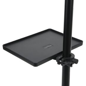 Universal Microphone Stand Tray Sound Card Tray, Adjustable Mic Clamp On Utility Shelf Music Stand Tray for Stage Live Streaming Karaoke Recording Concert Performance