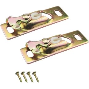 2PCS Pocket Door Hardware Kit Pocket Door Rollers Assembly Pocket Door Hanger RV Sliding Door Hanger with Adjustment Wrench Pocket Door Hanger Connection Plate
