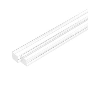 MECCANIXITY 2pcs Acrylic Square Rods 5/16" x 12" Clear Acrylic Dowel Rods Sticks Acrylic Plastic Sticks Strip for DIY Crafts Lighting Gardening Decorations - 8mm x 300mm