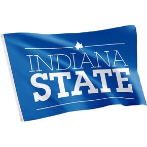 Desert Cactus Indiana State University ISU Flag - 3 x 5 Feet Sycamores Banner, Indoor/Outdoor Durable Fabric, 100% Polyester Design (Style 4)