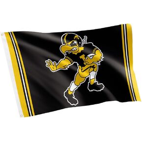 Desert Cactus University of Iowa UI Flag - 3 x 5 Feet Hawkeyes Banner, Indoor/Outdoor Durable Fabric, 100% Polyester Design (Style D)