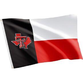 Desert Cactus Texas Tech University TTU Flag - 3 x 5 Feet Raiders Banner, Indoor/Outdoor Durable Fabric, 100% Polyester Design (Style X)