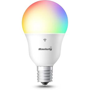 E17 Intermediate Base Smart Bulb, LED WiFi Light Bulb, Smart Light Bulb That Work with Alexa & Google Assistant, A15 Color Changing Light Bulb, No Hub Required, 40W Equivalent 500LM, 1-Pack