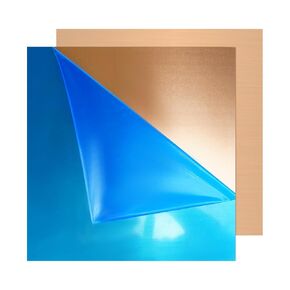 2Pcs Pure Copper Sheet 12 x 12 x 0.02 Inch 24 Gauge/0.5mm Copper Plates Metal Copper Plate Film Attached Copper Plates for Jewelry, Repairs, Electrical No Scratches