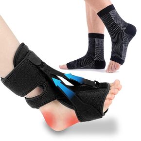 Plantar Fasciitis Night Splint,Upgrade 3 Adjustable Plantar Fasciitis Relief Brace,Adjustable Aluminum Bar Inside,for Pain Relief Fasciitis,Achilles Tendonitis,Foot Drop with Women Men
