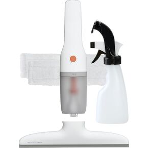 Sharper Image® Window Vacuum Cordless Power Washer – Rechargeable Battery, Streak-Free Cleaning, Spray Bottle, 2 Washable Scrub Pads, Portable Design