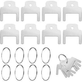 8pcs 770301 Paper Towel Dispenser Keys, Stainless Steel Toilet Paper Dispenser with 8 Key Rings Paper Towel Holder Key Practical Tissue Box Key for Kimberly Clark