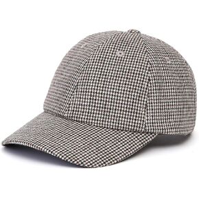 UNDERCONTROL Hound Tooth Check Ball Cap Men Women - Unisex Curved Visor All Free Size Hat Brown