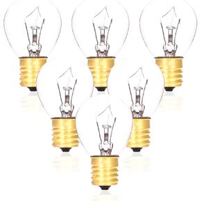 6 Pack Lava Lamp Bulb 25 W 120V S11 Light Bulb E17 Standard Base for Glitter Refrigerator