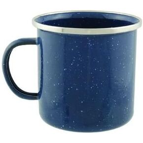 Mug Cup with Stainless Steel Rim, 12 ounce, Multicolor