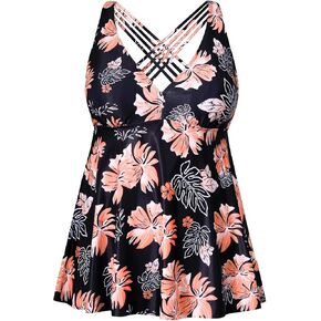 Yonique Plus Size Tankini Tops for Women No Bottom Flowy Bathing Suit Top V Neck Swim Top