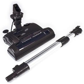 OVO Central Vacuum Attachement 6 Heights Adjustable Power Head Beater Accessory Kit, Ideal for Rooms and shag Carpets, Electrical Telescopic Wand Included, Black