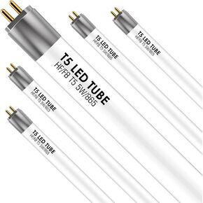 F8T5 12 Inch Plug & Play LED Tube, Daylight 6500K T5 LED Lamp Directly Relamp & Replace 8W Fluorescent Bulbs F8T5/DL, Without Rewiring or Modification, EVG Ballast Required, Pack of 5