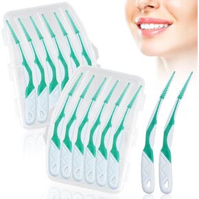 Dental Floss Picks, Easy to use Tooth Cleaning toothpicks, Disposable interdental Brushes, Comes with a Convenient Carrying case Dental Picks for Teeth Cleaning