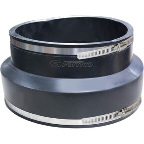 Fernco P1002-1010 Flexible PVC Pipe Coupling for Clay to Cast Iron, Plastic or Steel Plumbing Connections