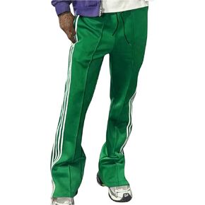 Men's Striped Stacked Sweatpants Y2k Drawstring Waist Colorblock Designer Pants Streetwear
