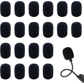 20 Pcs Foam Microphone Windscreen Set Black Stage Microphone Cover Lapel Headset Microphone Sponge