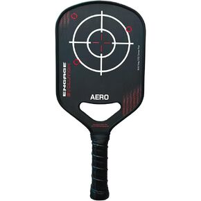 Engage Evolution Aero Pickleball Paddle | Raw Toray T700 Carbon Fiber Pickleball Paddle | Hybrid Elongated Shape | HoldTEK Polymer Core | USAPA Approved | Designed for Power and Control - Scarlet Red
