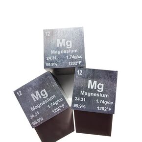 Magnesium Metal Cube for Scientific Research and Education, Magnesium Block for Metal Processing, Specification 1inch