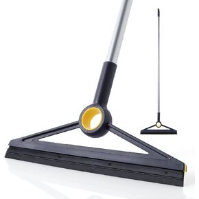 Yocada Floor Squeegee Broom Rubber TPR Blade Adjustable Scrubber Squeegee Household Broom for Shower Bathroom Kitchen Home Tile Pet Hair Fur Floor Marble Glass Window Water Foam Cleaning