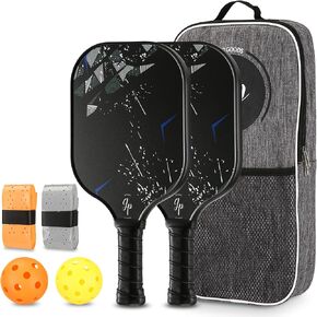 Pickleball Paddles | مجاذيف المخلل خفيفة الوزن مجموعة من 2 مع حقيبة تحمل - Polypropylene Honeycomb Core Pickleball Dracket - 2 هدايا المخلل في الهواء الطلق والداخلي - هدايا المخلل للرجال