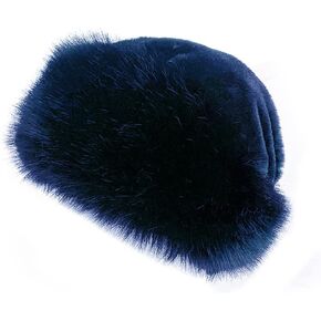 Women's Winter Beanie,Faux Fox Fur Hat Plush Stylish Ladies Winter Faux Fur Hat Warm Cap
