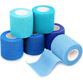 FriCARE Latex Free Self Adhesive Bandage Wrap, Fluorescent Colors First Aid Supplies Medical Tape Self-Adherent Cohesive Bandages, Non-Woven Elastic Athletic Spat Tape Vet Wrap 6 Rolls 2" x 5 Yards in Kuwait