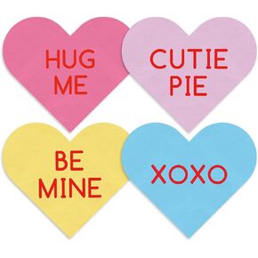 50Pcs Valentine's Day Paper Napkin Conversation Heart Disposable Dinner Napkin Colorful Luncheon Napkin For Party Supplies Table Decor