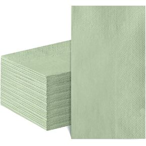 60 Pcs Sage Green Napkins Disposable Sage Green Dinner Napkins Decorative Guest Bathroom Napkins Sage Green Paper Napkins for Wedding, Baby Shower, Bathroom, Kithchen