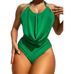 Triens Floerns Women's Cowl Halter Tie Back Back High Pheched Bikini Bikini Swimsuit in Kuwait