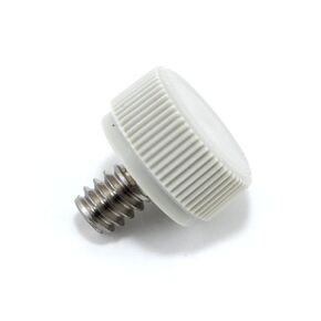 #6-32 x 3/16" Thumb Screw Stainless Steel - Gray Knurled Round Plastic Knob - Standard/Coarse Thread Thumbscrew - Length: 0.188" - Proudly Built in USA - Package of (4)