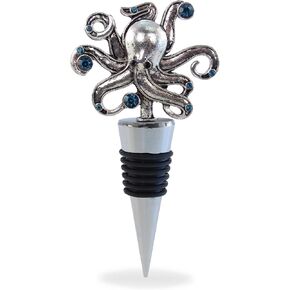 Cheers Octopus Metal Wine Stopper - Elegant Vacuum Seal Reusable Animal Ocean Life Wine Bottle Stopper Airtight Leak Proof Bottle Topper Cork Plug, Cute Home Decor & Bar Tool Accessory Unique Gift