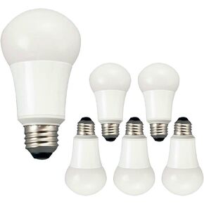 TCP 9W LED Light Bulbs (60 Watt Equivalent), A19 - E26, Medium Screw Base, Non-Dimmable, Soft White (2700K) (Pack of 6)