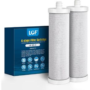 LCF Countertop Filter System(LCF-CF-01) Replacement Filter, 6-stage Countertop Water Filter, Reduces Lead, Bad Taste and up to 99% Chlorine, 16,000 Gallons, 2 Pack