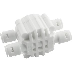 DGZZI 1/4 Inch Push-Fit 4-Way Automatic Shut-Off Valve with Quick-Connect Fittings for RO Reverse Osmosis