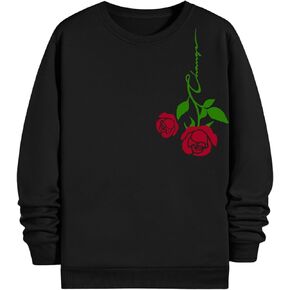 Men's Floral Graphic Crewneck Sweatshirts Long Sleeve Loose Pullover Casual Fall Tops