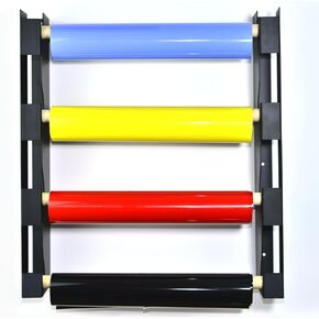 Vinyl Holder,Vinyl Roll Holder,Vinyl Rack Wall Mount For 4 Rollers Of Vinyl,Transfer Paper Tape,Wallpaper,Window Film,Wall Mount Garage Storage,Rollers Not Included