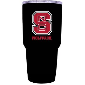 R and R Imports NC State Wolfpack 24 oz Black Insulated Stainless Steel Tumbler Officially Licensed Collegiate Product